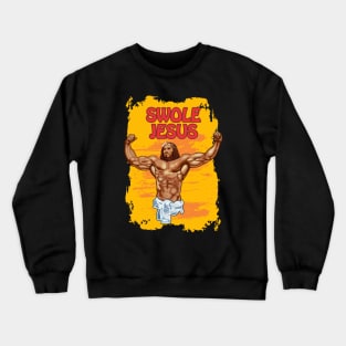 Hallowed be thy gains - Swole Jesus - Jesus is your homie so remember to pray to become swole af! - Round sunset Crewneck Sweatshirt